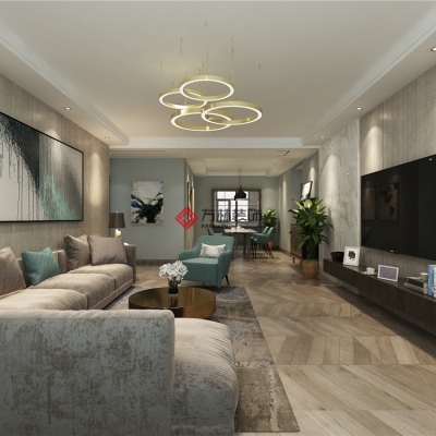 龍湖西府原著150平港式風(fēng)格裝修案例圖