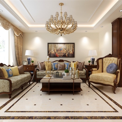 金地檀府140平美式風(fēng)格裝修案例圖